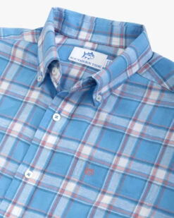 Southern Tide Headland Bayfront Plaid Long Sleeve Button Down Sport Shirt: Boat Blue -Fashion Clothing headland bayfront plaid long sleeve buttom down sport shirt boat blue detail 10103 720x 32090.1683054646