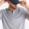 Free Fly Men's Bamboo Heritage Short Sleeve Henley: Light Heather Grey