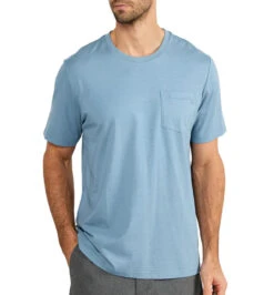 Free Fly Men's Bamboo Heritage Pocket Tee: Blue Fog