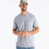 Free Fly Men's Bamboo Heritage Pocket Tee: Light Heather Grey -Fashion Clothing heritage pocket tee light heather grey men 1 07325.1680116776