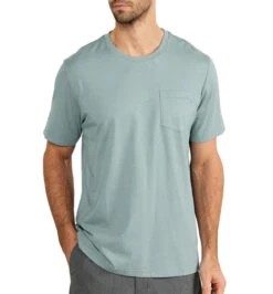 Free Fly Men's Bamboo Heritage Pocket Tee: Sabal Green