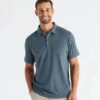 Free Fly Men's Bamboo Heritage Polo: Slate Blue