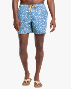 Southern Tide Marg Madness Printed Swim Trunk: Atlantic Blue