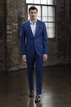 Privé By Maxman French Blue Sharkskin Suit