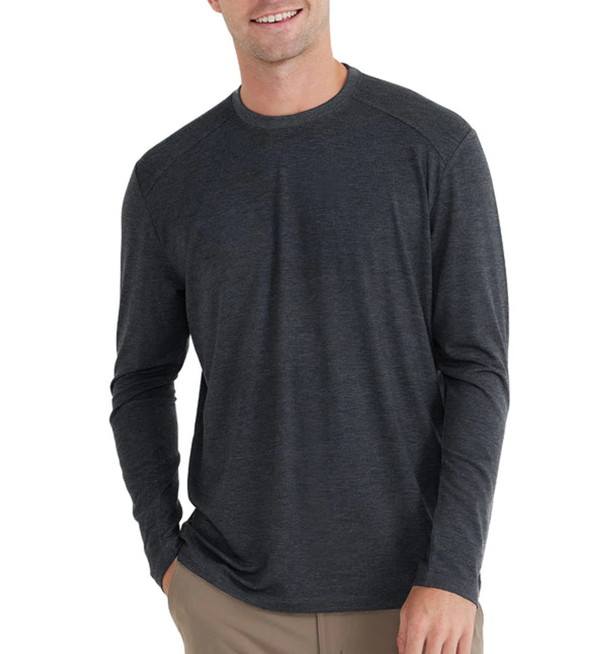 Free Fly Men's Bamboo Shade Long Sleeve: Heather Black 3 Free Fly Men's Bamboo Shade Long Sleeve: Heather Black