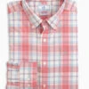 Southern Tide Ormond Plaid Intercoastal Performance Sport Shirt: Rouge Red