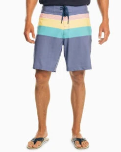 Southern Tide Pivot Stripe Swim Trunk - Seven Seas Blue
