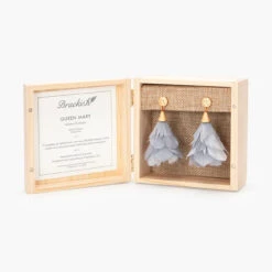 Brackish Petite Statement Earring: Queen Mary -Fashion Clothing queen mary petite feather statement earrings boxed 720x 86051.1666892148