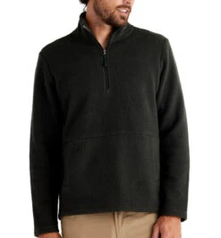 Free Fly Men's Bamboo Sherpa Fleece Quarter Zip: Onyx