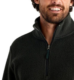 Free Fly Men's Bamboo Sherpa Fleece Quarter Zip: Onyx -Fashion Clothing sherpa fleece quarter zip onyx men top 4 600x 10089.1665087036