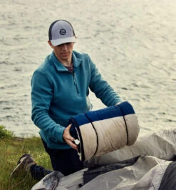 Free Fly Men's Bamboo Sherpa Fleece Quarter Zip: Stormy Sea -Fashion Clothing sherpa fleece quarterzip lifestyle 1 41239.1665087158