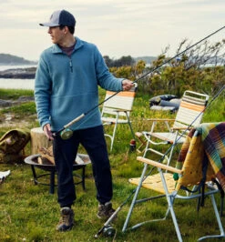 Free Fly Men's Bamboo Sherpa Fleece Quarter Zip: Stormy Sea -Fashion Clothing sherpa fleece quarterzip lifestyle 2 68976.1665087160