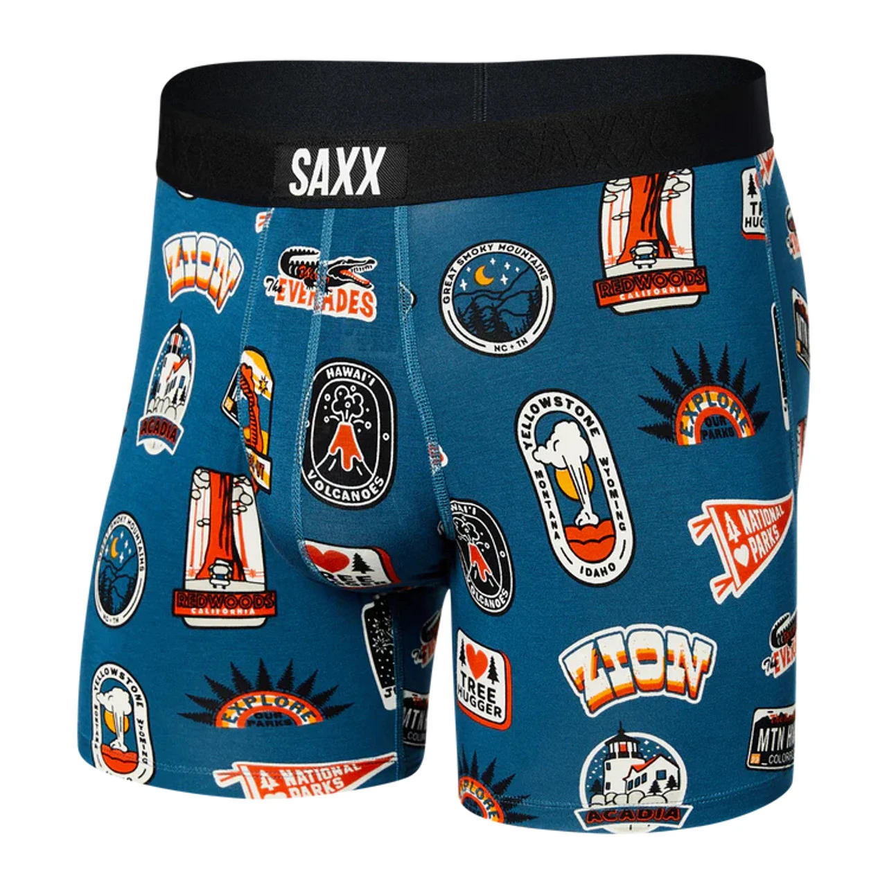 Saxx Ultra Boxer Brief: Park Badges - Blue 3 Saxx Ultra Boxer Brief: Park Badges - Blue
