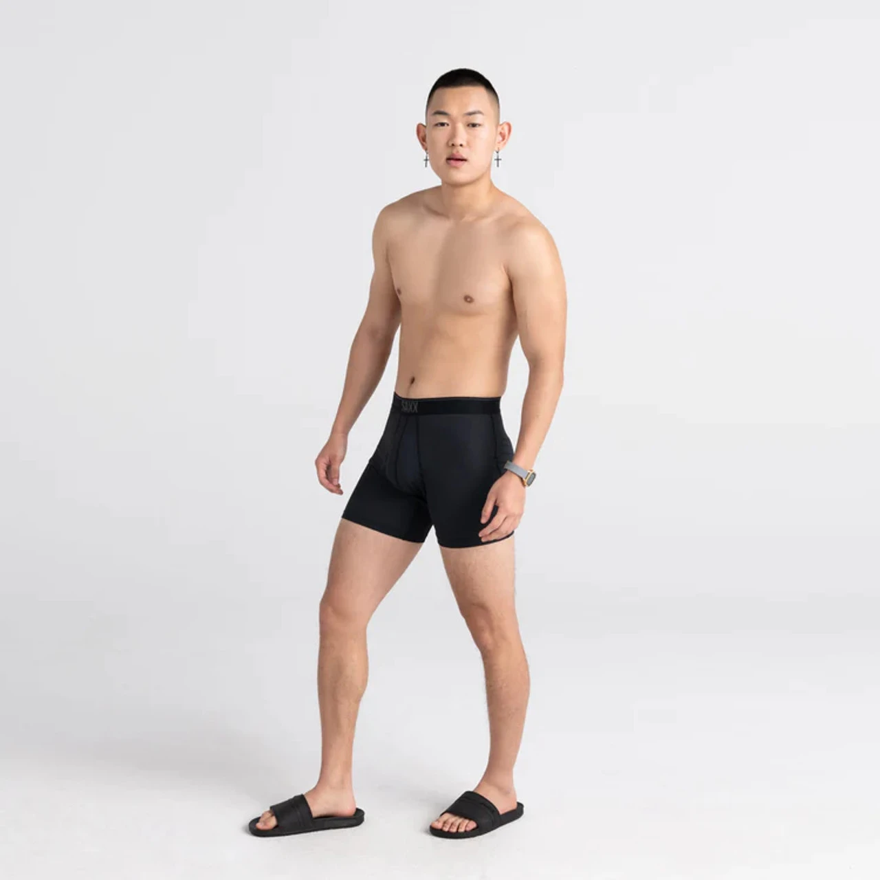 Saxx Quest Quick Dry Mesh Boxer Brief / Black II 5 Saxx Quest Quick Dry Mesh Boxer Brief / Black II - Image 3