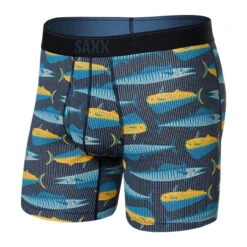 Saxx Quest Quick Dry Mesh Boxer Brief / Mahi Mahi Wahoo - Black