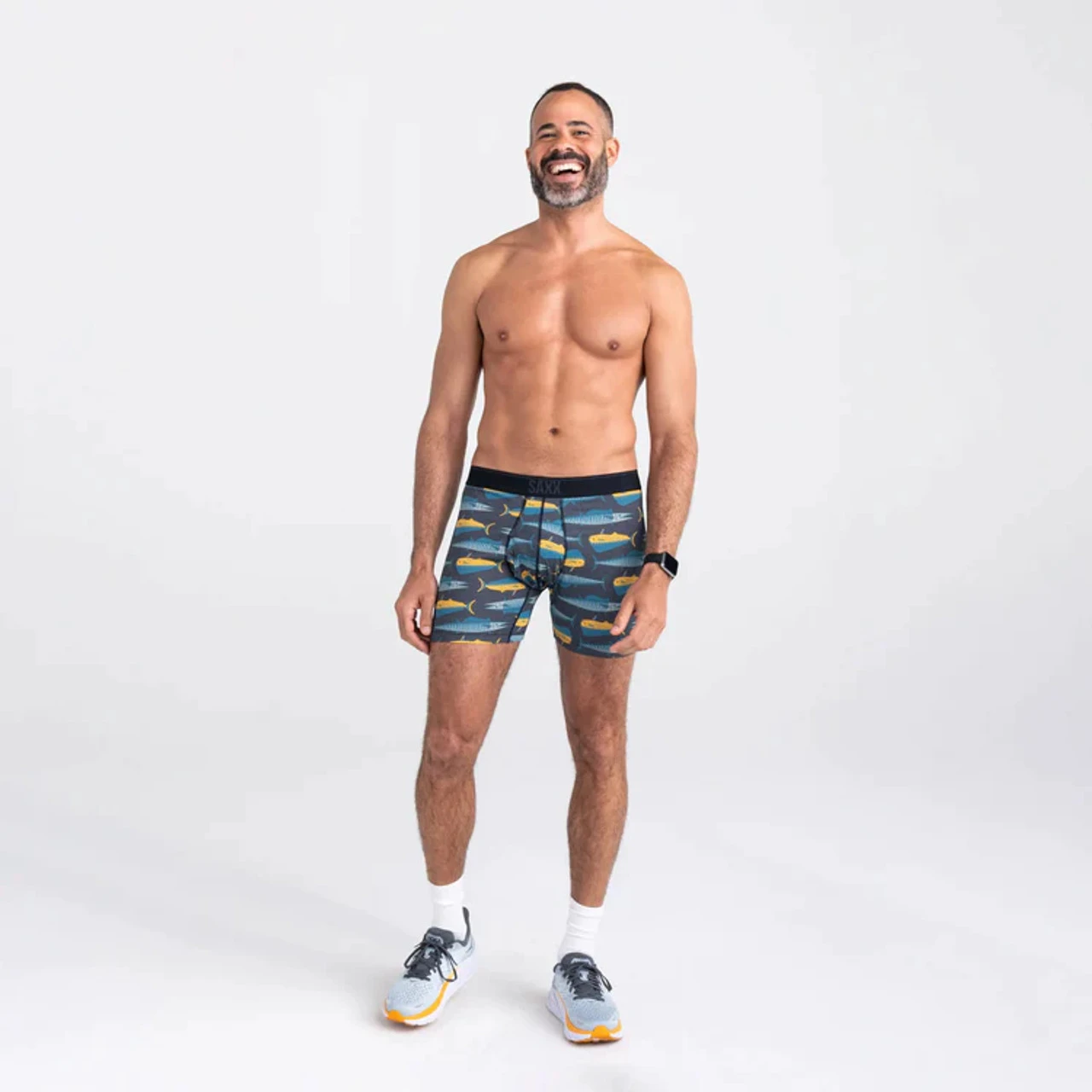 Saxx Quest Quick Dry Mesh Boxer Brief / Mahi Mahi Wahoo - Black 5 Saxx Quest Quick Dry Mesh Boxer Brief / Mahi Mahi Wahoo - Black - Image 3