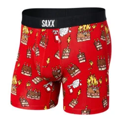 Saxx Vibe Super Soft Jersey Boxer Brief: Fired Up - Red