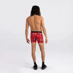 Saxx Vibe Super Soft Jersey Boxer Brief: Fired Up - Red -Fashion Clothing sxbm35 fur 2body b fa22 47778.1666899706