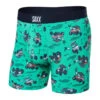 Saxx Vibe Boxer Brief: Off Course Carts- Green -Fashion Clothing sxbm35 ocg 1form f sp23 of 60534.1682617840