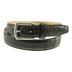 T.B. Phelps Torrence Alligator Dress Belt - Black