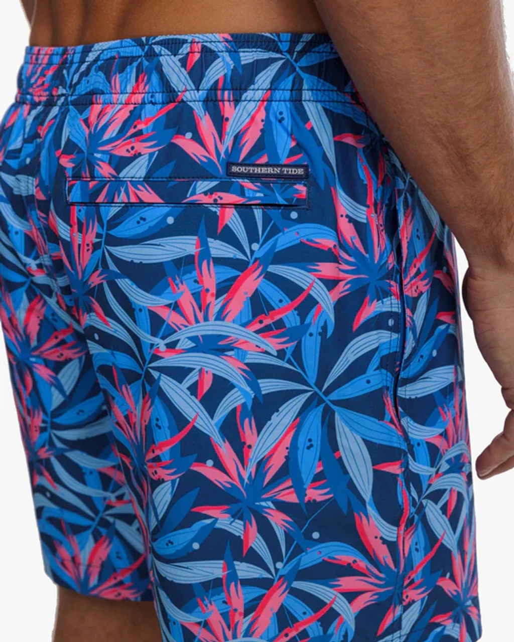 Southern Tide Tropical Blooms Printed Swim Trunk: Aged Denim 5 Southern Tide Tropical Blooms Printed Swim Trunk: Aged Denim - Image 3