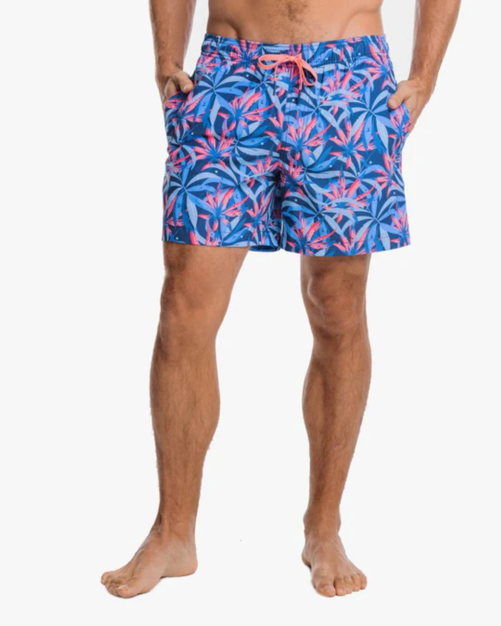 Southern Tide Tropical Blooms Printed Swim Trunk: Aged Denim 3 Southern Tide Tropical Blooms Printed Swim Trunk: Aged Denim