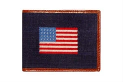 Smathers And Branson American Flag Needlepoint Bi-fold Wallet